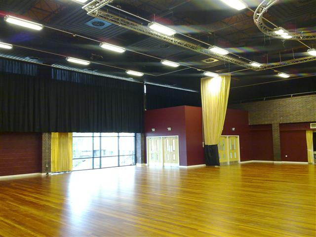 Curtains in a student union by abacus stagetech