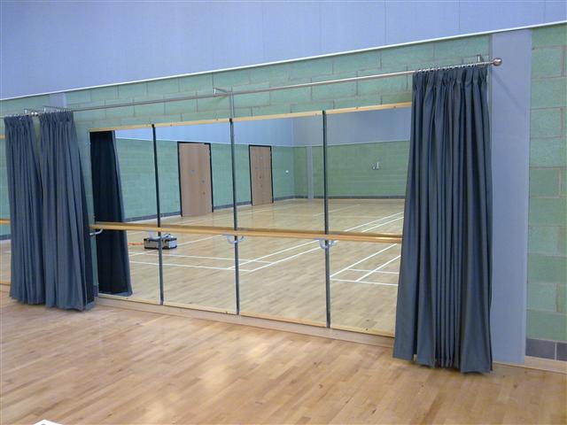 Mirror Curtains in a dance studio