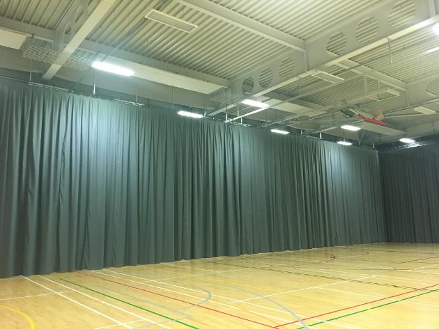 AbacusTechnical Services Sports hall curtains in school